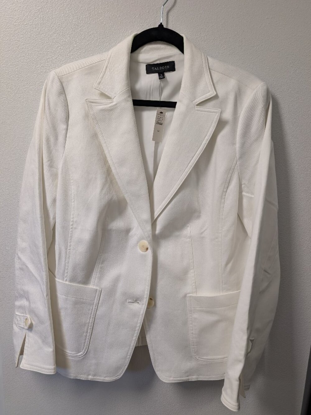 NWT Talbots White 3/4 Sleeve Blazer
